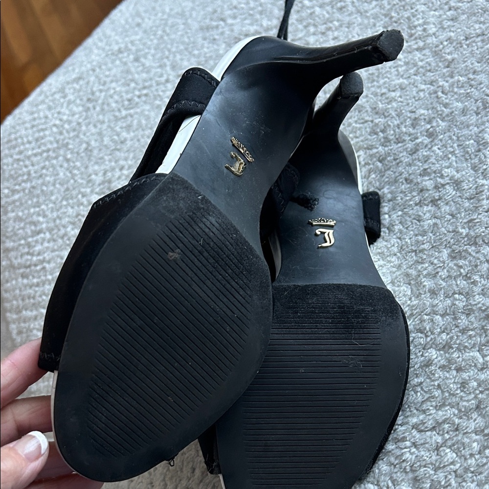 Juicy Couture Black and White Heeled Sandals - Picture 5 of 7